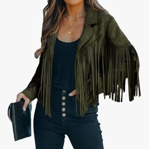 Olive Fringe Women's Jacket